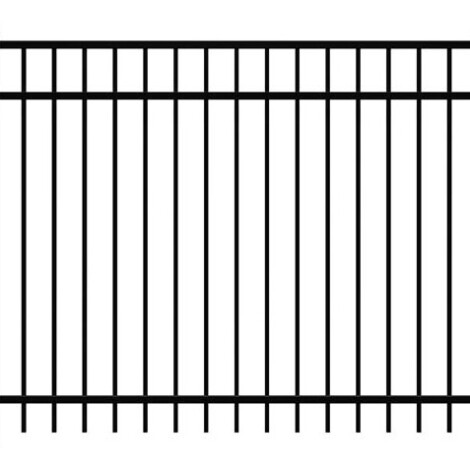 4' H x 6' W Bradford Plus+ Aluminum Fence Panel Black
