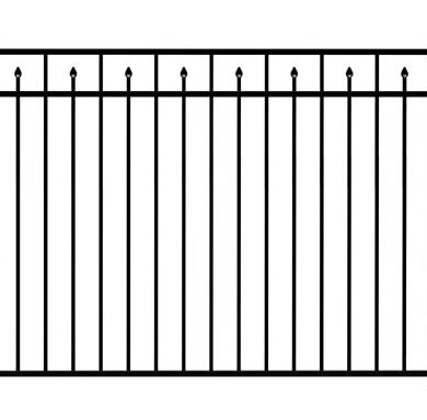 54" H x 6' W Clearfield Aluminum Fence Panel Black
