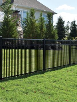 4' H x 6' W Bradford Double Picket Aluminum Fence Panel Black