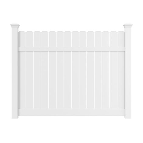 6' H x 8' W Grove 6" Dogear Semi-Privacy Fence Panel White