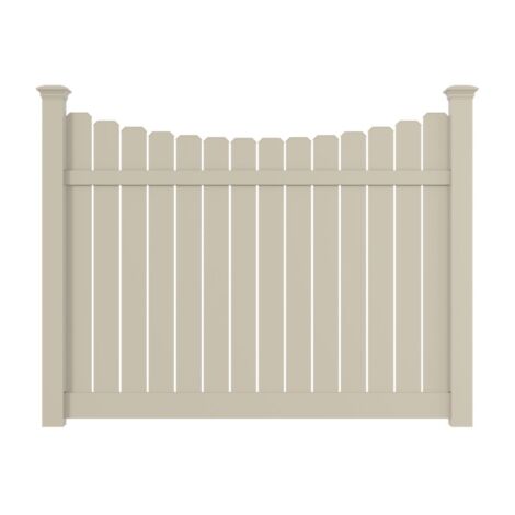 6' H x 8' W Grove 6" Dogear Semi-Privacy Scalloped Fence Panel Clay