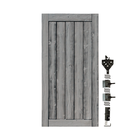 Nantucket Gray Sherwood Gate 70 in. high x 36 in. wide with Hardware