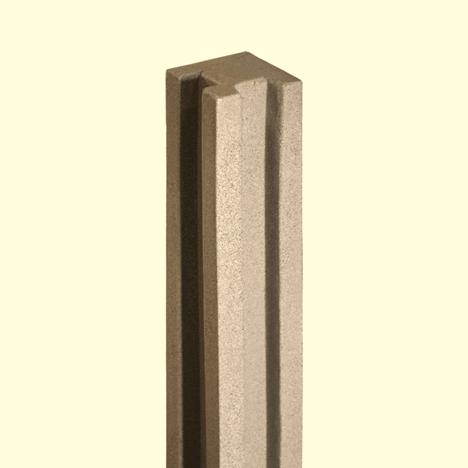 Brown Granite Corner Post with Hardware 5" x 5" x 102"