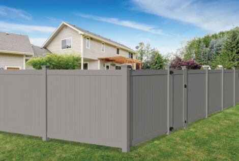  6' H x 8' W Norfolk Privacy Fence Panel Solid Gray 