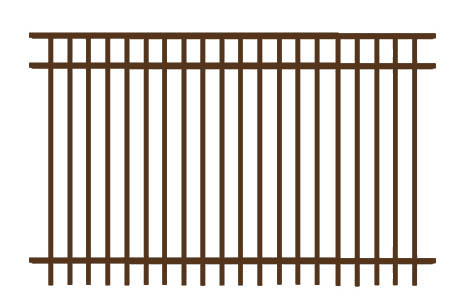 5' H x 6' W Bradford Aluminum Fence Panel Bronze