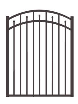 54" H x 4'W Clearfield Arched Gate  Black