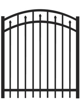 5' H x 4'W Clearfield Arched Gate  Black