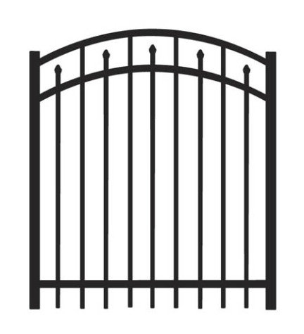 4' H x 5' W Clearfield Arched Gate Black