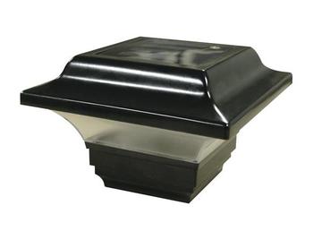 Black Aluminum 2" x 2" Solar Light (Also fits 2 1/2 x 2 1/2 W Adapter, included)
