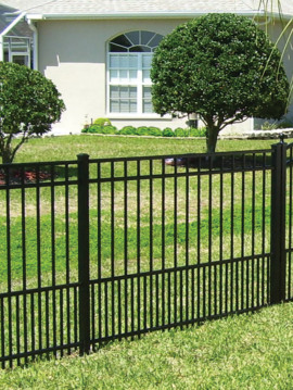 4' H x 6' W Flat Top Puppy Picket Aluminum Fence Panel Black