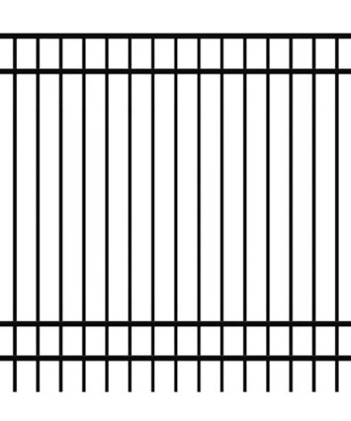 6' H x 6' W Bradford Aluminum Fence Panel Black