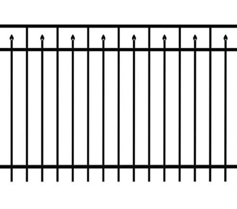 4' H x 6' W Clearfield  Aluminum Fence Panel Black