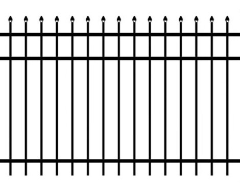 5' H x 6' W Huntington Aluminum Fence Panel Black