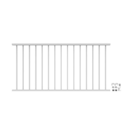 36in x 8ft White Clarion Rounded Flat Top Railing Kit 