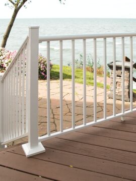 36in x 6ft White Clarion Rounded Flat Top Railing Kit 