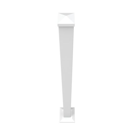 2.5in x 45in White Railing Post with Trim 