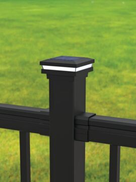 Aluminum Railing 2.5" x 2.5" Black Solar Post Cap - Out Light 
