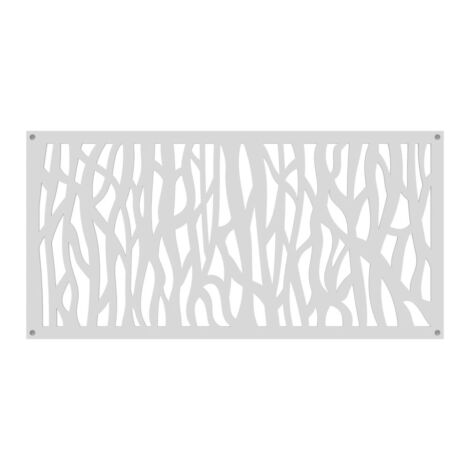 White 2' X 4' - Sprig Decorative Screen Panel