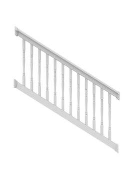 36" H x 6' L White Vinyl T Style w/ Turned Baluster STAIR Railing 