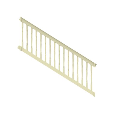 36" H x 8' L Tan Vinyl T Style w/ Turned Baluster STAIR Railing