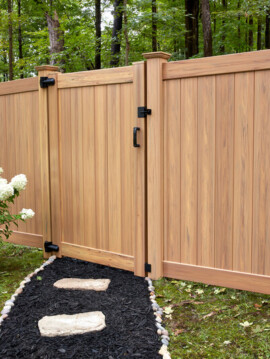  6' H x 8' W Norfolk Privacy Fence Panel Woodgrain