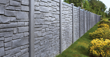 Molded Faux Stone and Wood Vinyl Fence