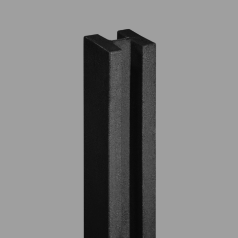 Dark Gray Granite Line Post with Hardware 5" x 5" x 142" 