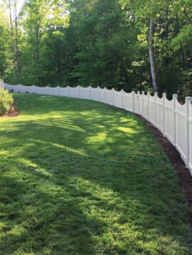 6' H x 8' W Grove 6" Dogear Semi-Privacy Scalloped Fence Panel White