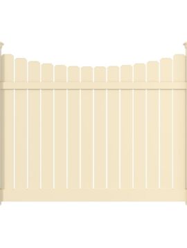 6' H x 8' W Grove 6" Dogear Semi-Privacy Scalloped Fence Panel Tan