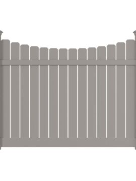 6' H x 8' W Grove 6" Dogear Semi-Privacy Scalloped Fence Panel Solid Gray