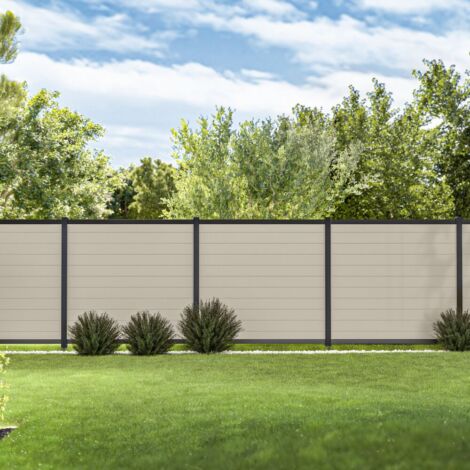 6' H x 6' W Clay Vinyl Panel for Aluminum Fence Frame