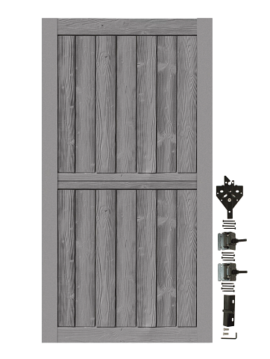 Nantucket Gray Sherwood Gate 96 in. high x 48 in. wide with Hardware