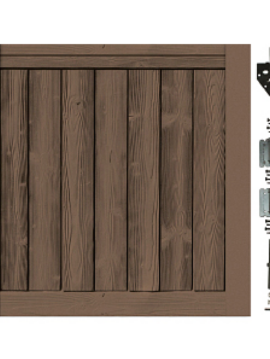 Walnut Brown Sherwood Gate 48 in. high x 48 in. wide with Hardware