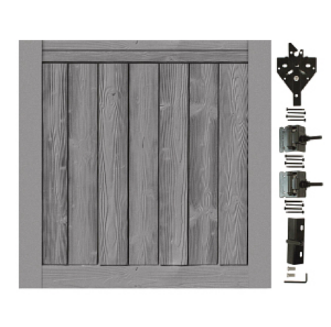 Nantucket Gray Sherwood Gate 48 in. high x 48 in. wide with Hardware 