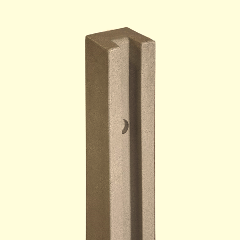 Brown Granite End Post with Hardware 5" x 5" x 142" 