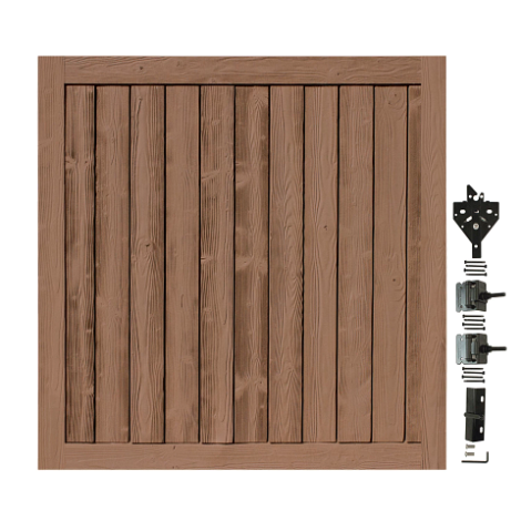 Red Cedar Sherwood Gate 70 in. high x 71 in. wide with Hardware