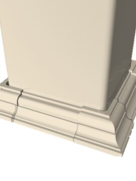 Vinyl Heritage Post Base Trim 3.5 to 6.5 Adjustable - Clay