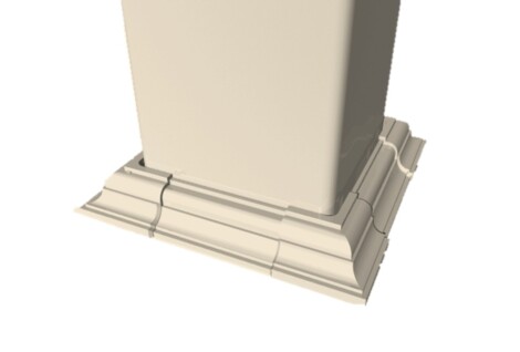 Vinyl Heritage Post Base Trim 3.5 to 6.5 Adjustable - Clay