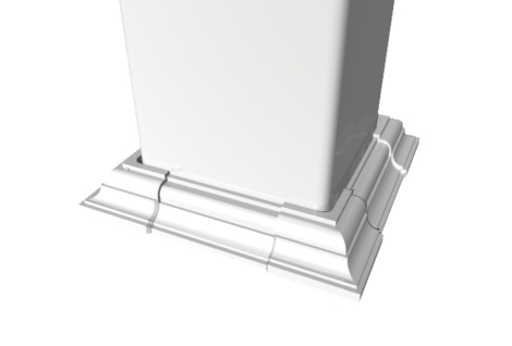 Vinyl Heritage Post Base Trim 3.5 to 6.5 Adjustable - White