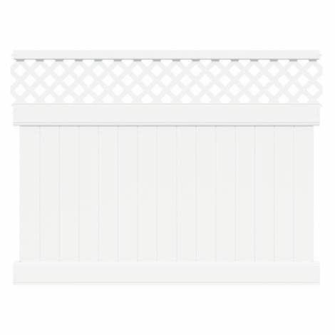  6' H x 8' W Harrington Privacy Fence W/ Lattice Panel White