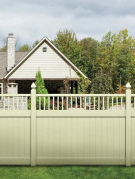  6' H x 8' W Chestertown Privacy Fence Closed Spindle Panel Tan