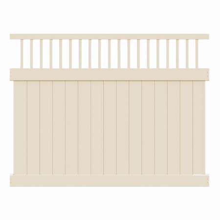  6' H x 8' W Chestertown Privacy Fence Closed Spindle Panel Tan