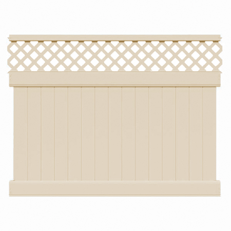  6' H x 8' W Harrington Privacy Fence W/ Lattice Panel Tan