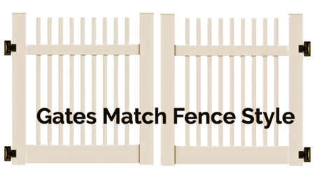 4' H x 10' W New Bedford Picket Straight Double Drive Gate Tan